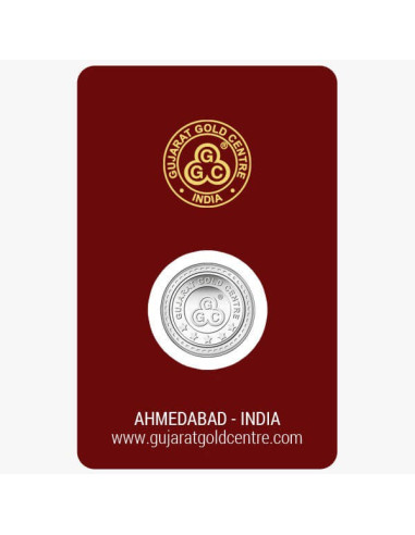 Gujrat Gold Centre Silver Coin Of 1 Gram in 999 24Kt Purity Fineness 