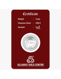 Gujrat Gold Centre Silver Coin Of 5 Gram in 999 24Kt Purity Fineness 