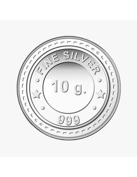 Gujrat Gold Centre Silver Coin Of 10 Gram in 999 24Kt Purity Fineness 