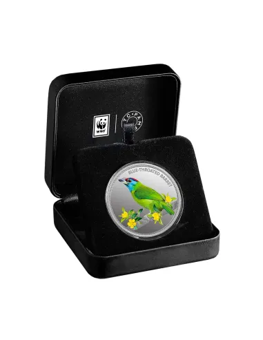MMTC PAMP The Blue Throated Barbet Silver Coin Of Conserve WWF 2020 Series 1 oz / 31.10 gm 999.9 Purity