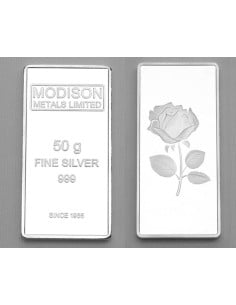 Modison Silver Bar of 50 Grams in 999 Purity /Fineness in Capsule