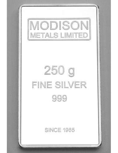 Modison Silver Bar of 250 Grams in 999 Purity /Fineness in Capsule
