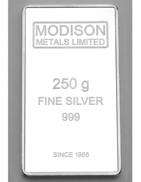 Modison Silver Bar of 250 Grams in 999 Purity /Fineness in Capsule