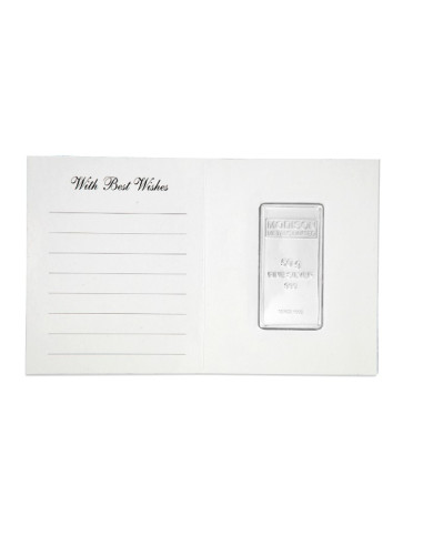Modison Silver Bar of 50 Grams in 24Kt 999 Purity Fineness in Paper Folder Packing