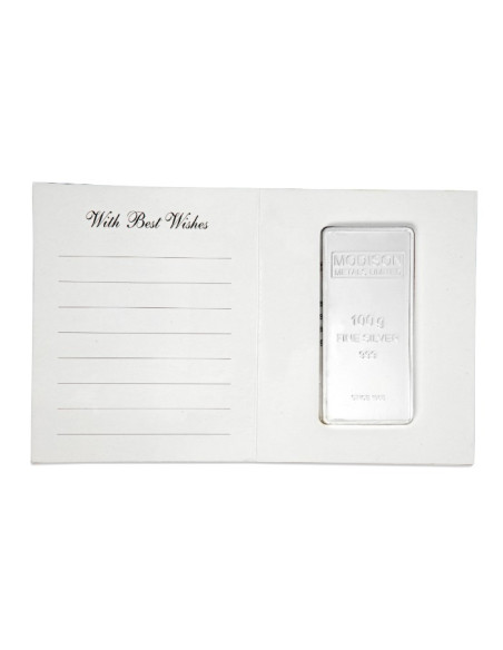 Modison Silver Bar of 100 Grams in 24Kt 999 Purity Fineness in Paper Folder Packing