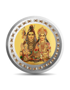 MOHUR Color Shiv Parvati Silver Coin Of 20 Gram in 999 Purity / Fineness