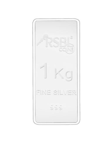 RSBL Silver Bar of 1000 Grams / 1 Kg in 24Kt 999 Purity Fineness