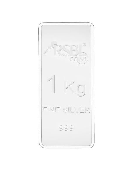 RSBL Silver Bar of 1000 Grams / 1 Kg in 24Kt 999 Purity Fineness