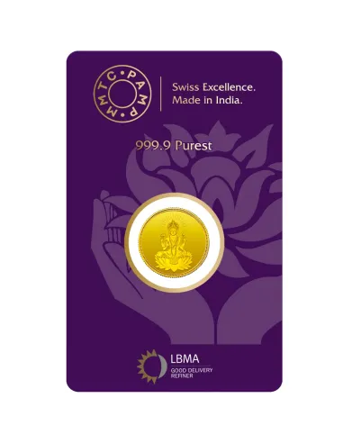 MMTC-PAMP Goddess Lakshmi Gold Coin of 5 Grams 24 Karat in 999.9 Purity / Fineness in Certi Card