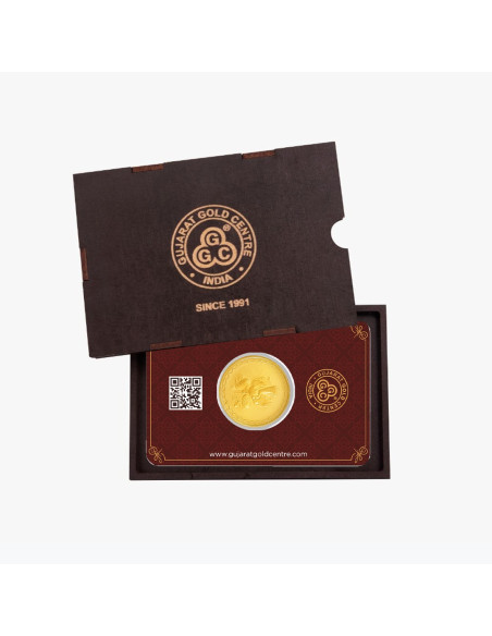 Lord Ganesha Gold Coin Of 10 Gram 24Kt in 999 Purity / Fineness from Gujarat Gold Centre