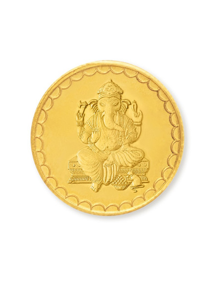 Lord Ganesha Gold Coins Of 10 Gram 24Kt in 999 Purity / Fineness from Gujarat Gold Centre