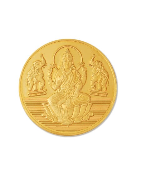 Gujarat Gold Centre Goddess Lakshmi Gold Coin Of 10 Gram 24Kt in 999 Purity / Fineness