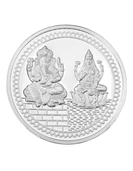 Silver Coin 100 Grams Lakshmi Ganesh Coin 24Kt 999  Purity