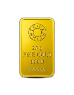 MMTC-PAMP Gold Ingot Bar of 20 Grams 24 Karat in 9999 Purity / Fineness