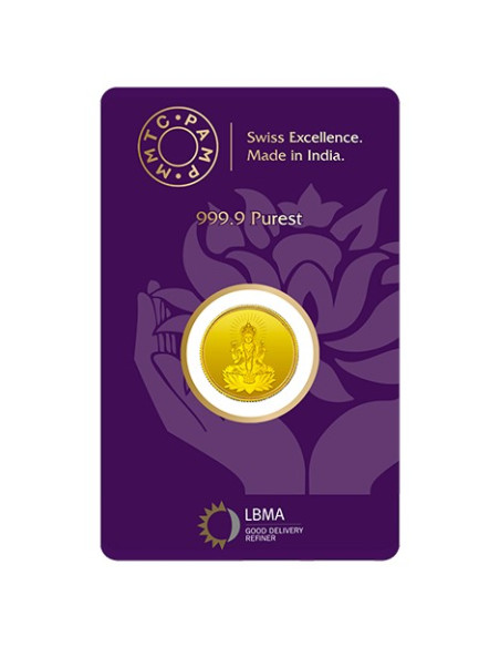 MMTC-PAMP Lakshmi Gold Coin of 8 Grams 24 Karat in 999.9 Purity / Fineness in Certi Card