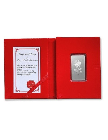 Modison Silver Bar of 25 Grams in 24Kt 999 Purity Fineness in Flap Packing