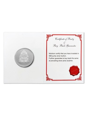 Modison Jagannath  Silver Coin of 20 Grams in 24Kt 999 Purity Fineness in Folder Packing