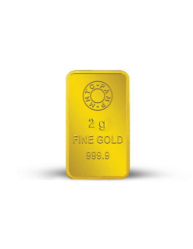 MMTC-PAMP Gold Lotus Bar of 2 Grams 24 Karat in 999.9 Purity / Fineness in Certi Card