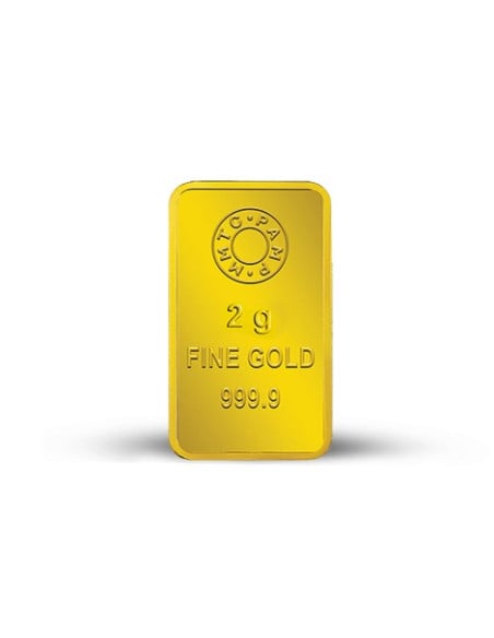 MMTC-PAMP Gold Lotus Bar of 2 Grams 24 Karat in 999.9 Purity / Fineness in Certi Card