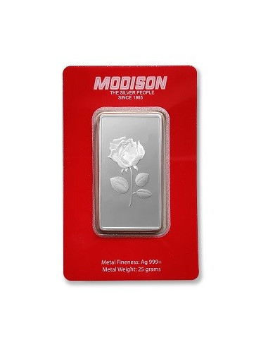 Modison Silver Bar of 25 Grams in 24Kt 999 Purity Fineness