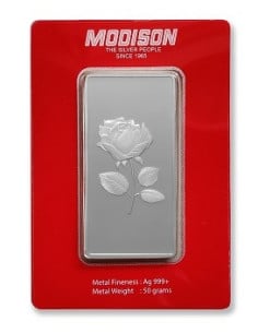 Modison Silver Bar of 50 Grams in 24Kt 999 Purity Fineness