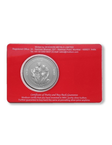 Modison Congratulation Silver Coin of 10 Grams in 24Kt 999 Purity Fineness