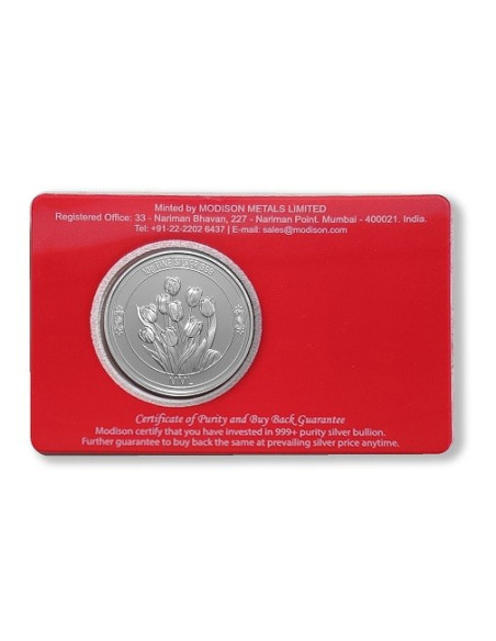 Modison Congratulation Silver Coin of 10 Grams in 24Kt 999 Purity Fineness