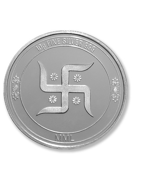 Modison Diwali Silver Coin of 10 Grams in 24Kt 999 Purity Fineness