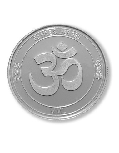 Modison Ganesh Silver Coin of 5 Grams in 24Kt 999 Purity Fineness