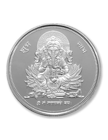 Modison Ganesh Silver Coin of 10 Grams in 24Kt 999 Purity Fineness