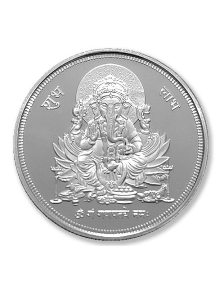 Modison Ganesh Silver Coin of 10 Grams in 24Kt 999 Purity Fineness