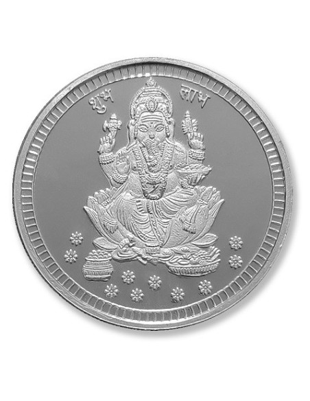 Modison Ganesh Silver Coin of 20 Grams in 24Kt 999 Purity Fineness