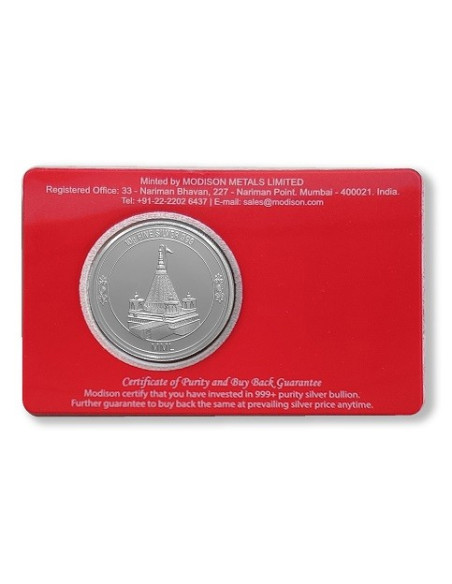Modison Sai Baba Silver Coin of 10 Grams in 24Kt 999 Purity Fineness