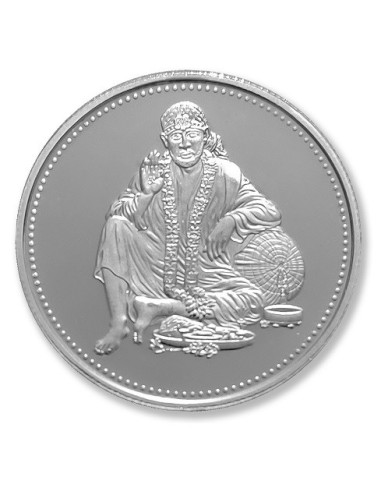 Modison Sai Baba Silver Coin of 10 Grams in 24Kt 999 Purity Fineness