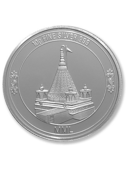 Modison Sai Baba Silver Coin of 10 Grams in 24Kt 999 Purity Fineness in Folder Packing 