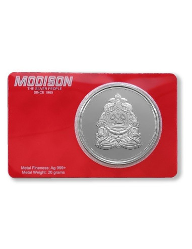 Modison Jagannath  Silver Coin of 20 Grams in 24Kt 999 Purity Fineness