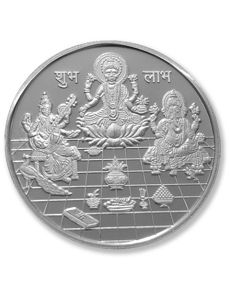 Modison Trimurti Silver Coin of 20 Grams in 24Kt 999 Purity Fineness in Folder Packing