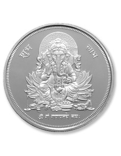 Modison Ganesh Silver Coin of 5 Grams in 24Kt 999 Purity Fineness
