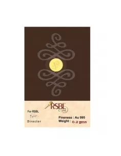 RSBL Gold Coin of 200 Milli Gram in 24Kt 995 Purity / Fineness