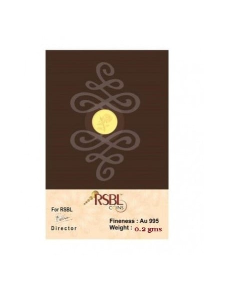 RSBL Gold Coin of 200 Milli Gram in 24Kt 995 Purity / Fineness