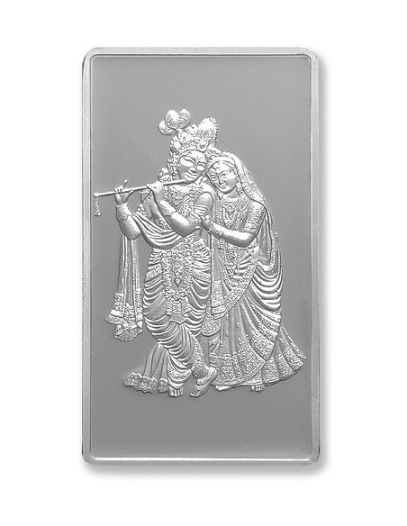Modison Radha Krishna Silver Bar of 25 Grams in 24Kt 999 Purity Fineness in Certicard