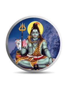 MOHUR Colorful Shiva Silver Coin Of 100 Gram in 999 Purity / Fineness