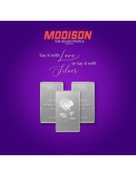 Modison Silver Bar of 25 Grams in 999 Purity /Fineness in Capsule