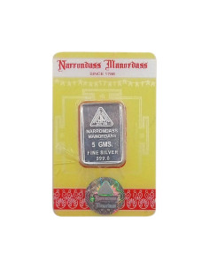 Narrondass Manordass Silver Bar Of 5 Grams in 999 Purity