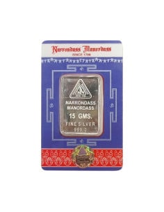 Narrondass Manordass Silver Bar Of 15 Grams in 999 Purity