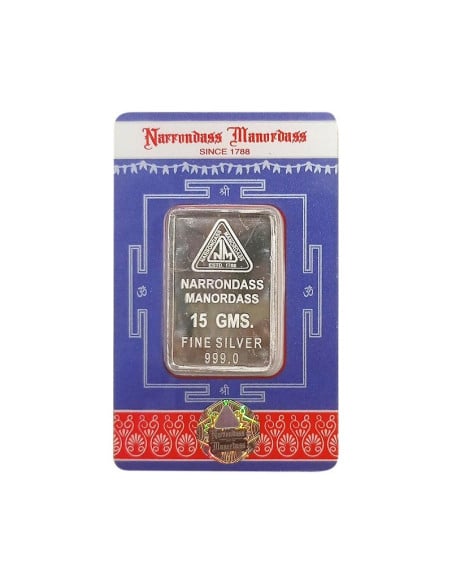 Narrondass Manordass Silver Bar Of 15 Grams in 999 Purity