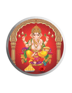 MOHUR Color Ganesh Silver Coin Of 20 Gram in 999 Purity / Fineness