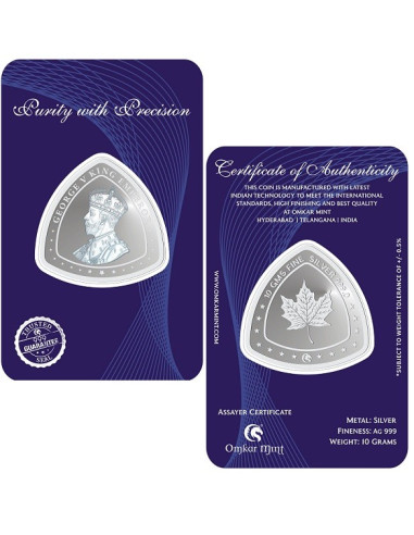 Triangle King Silver Coin Of 10 Grams in 999 Purity Fineness