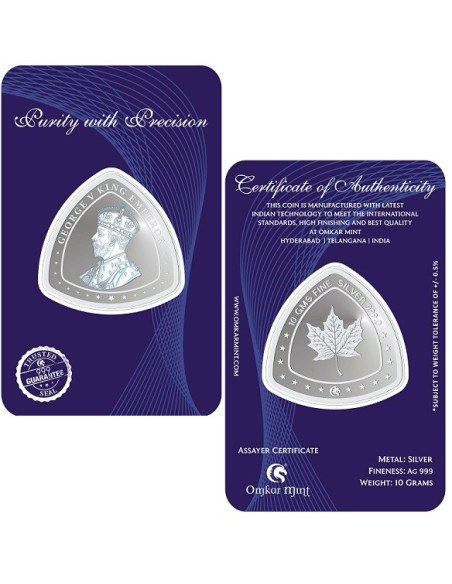 Triangle King Silver Coin Of 10 Grams in 999 Purity Fineness