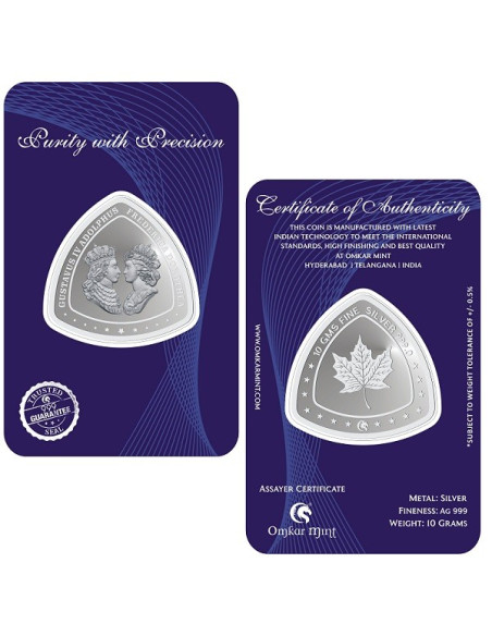 Triangle King & Queen Silver Coin Of 10 Grams in 999 Purity Fineness